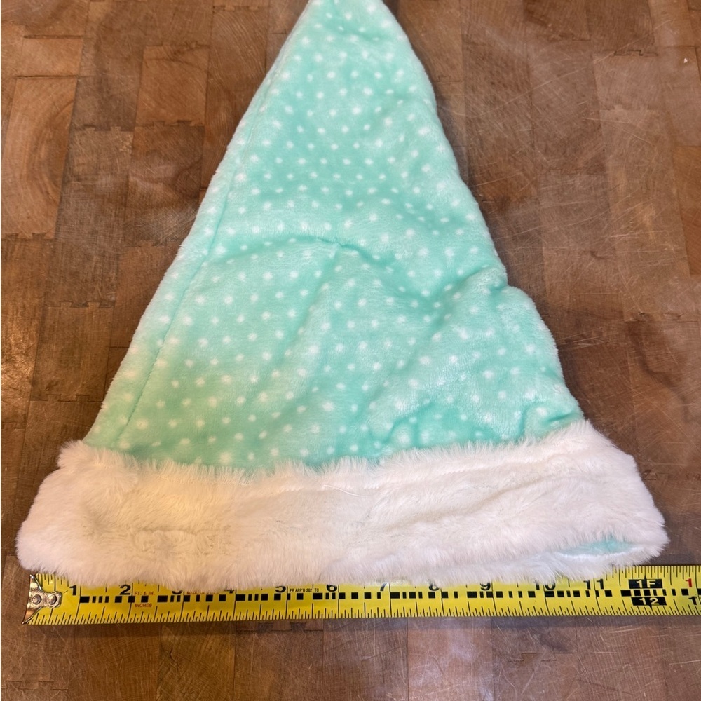 Martha on the Mantle Mint Green Christmas Santa Hat with White Trim Brand New - Picture 4 of 8